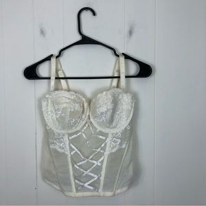 Vintage Ivory Lace Corset Sz 36DD